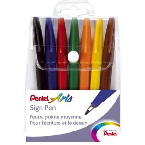 Pentel Sign Pen S527 Etui mit 7 Filzstiften fein Acrylfarbe 7 Farben Pentel Sign Pen S527 Etui mit 7 Filzstiften fein Acrylfarbe 7 Farben