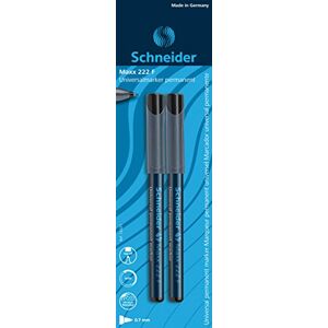 Schneider 187912 Universal Permanentmarker Maxx 222 F, 0,7 mm, schwarz, 2 Blisterkarte Schneider 187912 Universal Permanentmarker Maxx 222 F, 0,7 mm, schwarz, 2 Blisterkarte