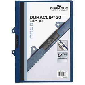 Durable Svorka Duraclip 30 Easy File, sepnutelná, tvrdá fólie, až 30 listů A4, tmavě modrá, balení po 25 kusech, 222907 Durable Svorka Duraclip 30 Easy File, sepnutelná, tvrdá fólie, až 30 listů A4, tmavě modrá, balení po 25 kusech, 222907