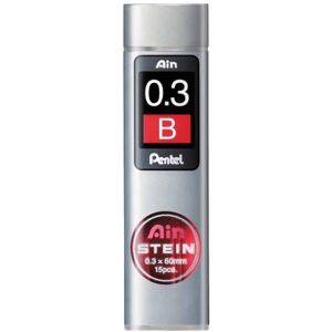 Pentel Ain STEIN C273 Feinmine, 15 Minen je Dose, 0.3 mm, Härtegrad B (12 Dosen) Pentel Ain STEIN C273 Feinmine, 15 Minen je Dose, 0.3 mm, Härtegrad B (12 Dosen)