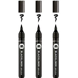 Molotow Blackliner Brush (špička štětce, permanentní inkoust na dokumenty), černý, 1 kus (balení 3 ks) Molotow Blackliner Brush (špička štětce, permanentní inkoust na dokumenty), černý, 1 kus (balení 3 ks)