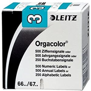 Leitz 66031000 Orgacolor Ziffernsignal 3, 500 Stück, blau Leitz 66031000 Orgacolor Ziffernsignal 3, 500 Stück, blau