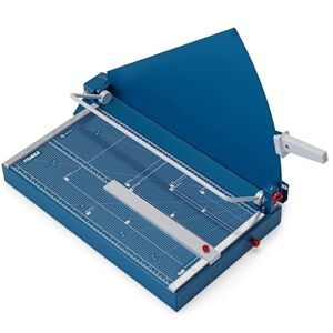 Dahle 517 Hebel-Schneidemaschine mit manueller Bügelpressung (550 mm bis DIN A3, Schnitthöhe 3,5 mm, Metalltisch) Blau Dahle 517 Hebel-Schneidemaschine mit manueller Bügelpressung (550 mm bis DIN A3, Schnitthöhe 3,5 mm, Metalltisch) Blau