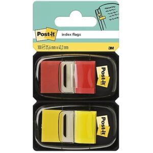 Post-it Index lepicí pásky, standardní, červená a žlutá, 25,4 mm x 43,2 mm, 50 lepicích proužků na dávkovač, 2 dávkovače pro dokumenty a důležité informace Post-it Index lepicí pásky, standardní, červená a žlutá, 25,4 mm x 43,2 mm, 50 lepicích proužků na dávkovač, 2 dávkovače pro dokumenty a důležité informace