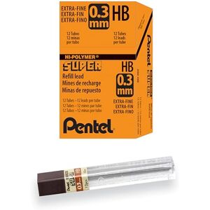 Pentel 300-HB vysoká polymerní výměna extra silná ve 12 trubkách HB 0,3 mm 12 trubek Pentel 300-HB vysoká polymerní výměna extra silná ve 12 trubkách HB 0,3 mm 12 trubek