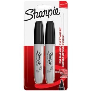 Sharpie Permanentní popisovač s klínovým hrotem černý 2 kusy Sharpie Permanentní popisovač s klínovým hrotem černý 2 kusy
