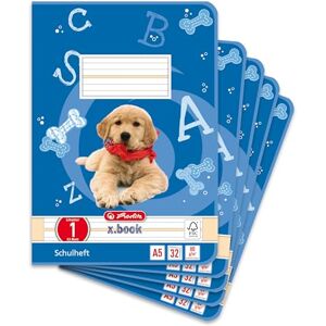 Herlitz Školní sešit x.book A5, linkování 1, 1. třída, linkované, barevně podložené, 32 listů, 5 kusů Herlitz Školní sešit x.book A5, linkování 1, 1. třída, linkované, barevně podložené, 32 listů, 5 kusů