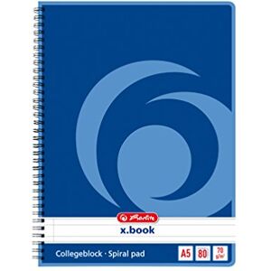 Herlitz 297515 Poznámkový blok s boční spirálou, 70 g/m2, A5, linkovaný, 80 listů (balení 4 ks, modrý) Herlitz 297515 Poznámkový blok s boční spirálou, 70 g/m2, A5, linkovaný, 80 listů (balení 4 ks, modrý)