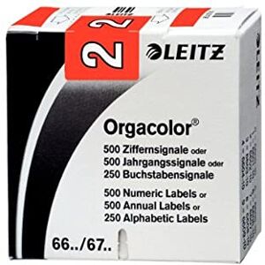Leitz 66021000 Orgacolor Ziffernsignal 2, 500 Stück, rot Leitz 66021000 Orgacolor Ziffernsignal 2, 500 Stück, rot