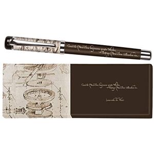 moses . libri_x kuličkové pero Leonardo da Vinci, kovové inkoustové pero s modrou náplní, potištěno citátem Leonarda da Vinci, v dárkové krabičce, 1 kus (1 balení) moses . libri_x kuličkové pero Leonardo da Vinci, kovové inkoustové pero s modrou náplní, potištěno citátem Leonarda da Vinci, v dárkové krabičce, 1 kus (1 balení)