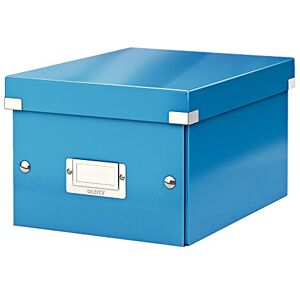 Leitz Click & Store úložný box s víkem malý, box pro dokumenty do A5 v kanceláři a domácnosti, přepravní box z 84% recyklované prémiové tvrdé lepenky, držák na etikety, modrý, 60430036 Leitz Click & Store úložný box s víkem malý, box pro dokumenty do A5 v kanceláři a domácnosti, přepravní box z 84% recyklované prémiové tvrdé lepenky, držák na etikety, modrý, 60430036