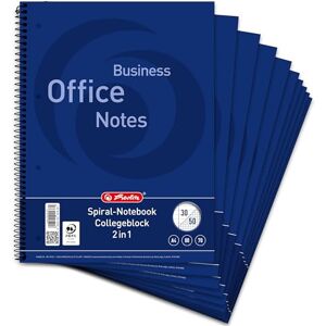 Herlitz Školní blok 2 v 1 Duo A4 linkovaný a kostkovaný, okraj uvnitř, 80 listů, děrovaný, 10 kusů Herlitz Školní blok 2 v 1 Duo A4 linkovaný a kostkovaný, okraj uvnitř, 80 listů, děrovaný, 10 kusů