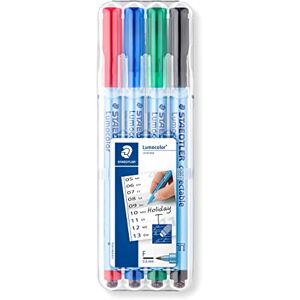 Lumocolor STAEDTLER Fóliový popisovač correctable, lze nasucho korigovat, F-špička šířka čar cca 0,6 mm, vysoká kvalita Made in Germany, sada se 4 barvami, 305F WP4-1, 4 kusy (balení 1 ks) Lumocolor STAEDTLER Fóliový popisovač correctable, lze nasucho korigovat, F-špička šířka čar cca 0,6 mm, vysoká kvalita Made in Germany, sada se 4 barvami, 305F WP4-1, 4 kusy (balení 1 ks)