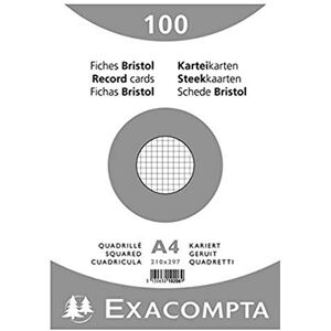 Exacompta 10206E balení 100 ks kartotéční lístky čtverečkované DIN A4 ve fólii zavařené 21 x 29,7 cm ideální do školy a univerzity k učení bílé Exacompta 10206E balení 100 ks kartotéční lístky čtverečkované DIN A4 ve fólii zavařené 21 x 29,7 cm ideální do školy a univerzity k učení bílé