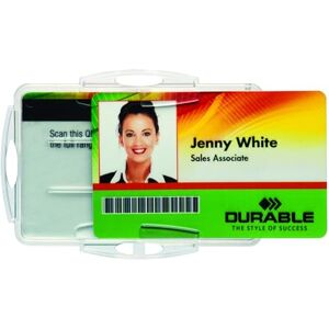 Durable Držák na 2 provozní průkazy/bezpečnostní průkazy, držák na karty formátu 54 x 85 mm, balení à 10 kusů, transparentní, 891919 Durable Držák na 2 provozní průkazy/bezpečnostní průkazy, držák na karty formátu 54 x 85 mm, balení à 10 kusů, transparentní, 891919