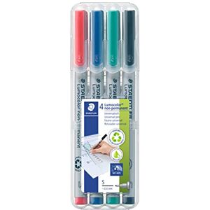 Staedtler Univerzální tužka Lumocolor non-permanentní, omyvatelná vlhkým hadříkem, pro téměř všechny povrchy, šířka řádků cca 0,4 mm, 4 fóliové tužky v různých barvách, 311 WP4 Staedtler Univerzální tužka Lumocolor non-permanentní, omyvatelná vlhkým hadříkem, pro téměř všechny povrchy, šířka řádků cca 0,4 mm, 4 fóliové tužky v různých barvách, 311 WP4