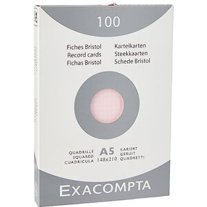 Exacompta Balení 13238E (s 100 kartotékovými kartami, neděrovanými DIN A5, 148 x 210 mm, 205 g, kostkované, ideální do školy) 1 balení růžové Exacompta Balení 13238E (s 100 kartotékovými kartami, neděrovanými DIN A5, 148 x 210 mm, 205 g, kostkované, ideální do školy) 1 balení růžové