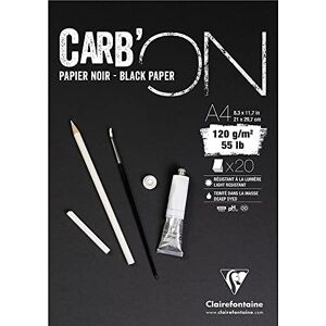 Clairefontaine 975039C kreslicí blok Carb´On (120 g, ideální pro suché techniky, DIN A4, 21 x 29,7 cm, lepený, 20 listů) černý Clairefontaine 975039C kreslicí blok Carb´On (120 g, ideální pro suché techniky, DIN A4, 21 x 29,7 cm, lepený, 20 listů) černý