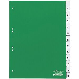 Durable 621005 Plastový registr 1-12, A4 vysoký, plnokrycí, zelený Durable 621005 Plastový registr 1-12, A4 vysoký, plnokrycí, zelený