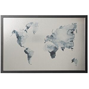 Bi-Office , Whiteboard Ink mapa světa, stříbrná povrchová úprava, magnetická, stíratelná, černý MDF rám, 60 x 40 cm Bi-Office , Whiteboard Ink mapa světa, stříbrná povrchová úprava, magnetická, stíratelná, černý MDF rám, 60 x 40 cm