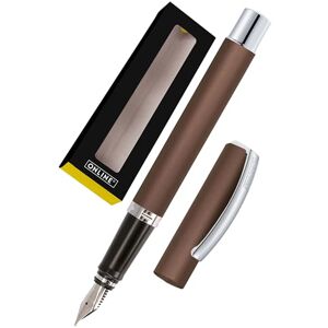 Online Plnicí pero Vision Braun I elegantní plnicí pero s iridiovým perem medium I plnicí pero z hliníku pro standardní inkoustové náplně a konvertor I v dárkové krabičce Online Plnicí pero Vision Braun I elegantní plnicí pero s iridiovým perem medium I plnicí pero z hliníku pro standardní inkoustové náplně a konvertor I v dárkové krabičce