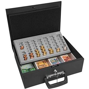 Wedo 150100801 kazeta na počítání peněz Universa (z ocelového plechu, na tvrdé a papírové peníze, se dvěma držadly a vložkou se 4 přihrádkami na bankovky, 35,5 x 27,5 x 10 cm) černá Wedo 150100801 kazeta na počítání peněz Universa (z ocelového plechu, na tvrdé a papírové peníze, se dvěma držadly a vložkou se 4 přihrádkami na bankovky, 35,5 x 27,5 x 10 cm) černá