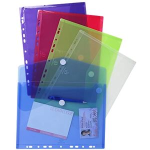 Exacompta 57380E 5er Pack Reißverschlusshüllen DIN A4 aus starkem Kunststoff mit Rand zum Abheften ideal zur Aufbewahrung von Kleinteilen oder Geld farbig sortiert Exacompta 57380E 5er Pack Reißverschlusshüllen DIN A4 aus starkem Kunststoff mit Rand zum Abheften ideal zur Aufbewahrung von Kleinteilen oder Geld farbig sortiert