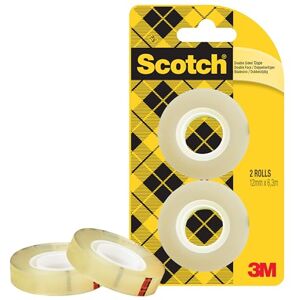 Scotch Oboustranná lepicí páska – doplňovací balení, 2 role, 12 mm x 6,3 m – čirá oboustranná lepicí páska, silně lepicí pro scrapbooking, kutilství a projekty, fotoplošná Scotch Oboustranná lepicí páska – doplňovací balení, 2 role, 12 mm x 6,3 m – čirá oboustranná lepicí páska, silně lepicí pro scrapbooking, kutilství a projekty, fotoplošná
