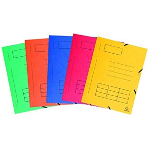 Exacompta Balení 55360E s 10 složkami Manilový karton, gumička, 3 klapky, organizační tisk, 355 g, pro DIN A4, balení po 10 kusech, 5 barvách tříděných Exacompta Balení 55360E s 10 složkami Manilový karton, gumička, 3 klapky, organizační tisk, 355 g, pro DIN A4, balení po 10 kusech, 5 barvách tříděných