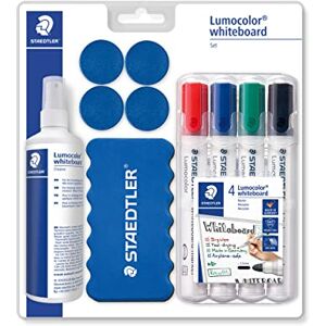 Staedtler Sada Whiteboard Lumocolor, praktické základní vybavení pro bílé tabule s popisovačem, mopem, čisticím sprejem a lepicími magnety, vysoká kvalita Made in Germany, 613 S Staedtler Sada Whiteboard Lumocolor, praktické základní vybavení pro bílé tabule s popisovačem, mopem, čisticím sprejem a lepicími magnety, vysoká kvalita Made in Germany, 613 S