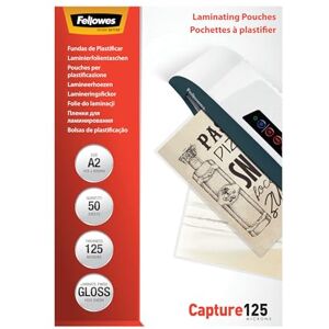 Fellowes Laminovací fólie formátu A2, 125 mikronů (2 x 125 mic), lesklé laminovací fólie za tepla, 50 kusů Fellowes Laminovací fólie formátu A2, 125 mikronů (2 x 125 mic), lesklé laminovací fólie za tepla, 50 kusů