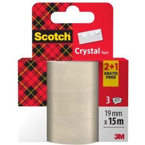 Scotch Crystal Klebeband, Aktionspackung, 2 Rollen+ 1 GRATIS (19 mm x 15 m) Allzweck-klebeband für die Reparatur, Verschließen von Dokumenten Scotch Crystal Klebeband, Aktionspackung, 2 Rollen+ 1 GRATIS (19 mm x 15 m) Allzweck-klebeband für die Reparatur, Verschließen von Dokumenten