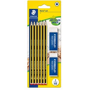 Staedtler Sada tužek Noris 120, Made from Upcycled Wood, tvrdost HB, 6 x tužky a 2 x Mars Plastic mazací gumy, vysoká kvalita Made in Germany, 120 R BK6D Staedtler Sada tužek Noris 120, Made from Upcycled Wood, tvrdost HB, 6 x tužky a 2 x Mars Plastic mazací gumy, vysoká kvalita Made in Germany, 120 R BK6D
