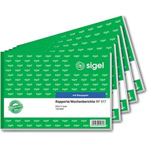 Sigel RP517/5 Rapport / týdenní zpráva A5 na šířku, 100 listů, balení po 5 kusech Sigel RP517/5 Rapport / týdenní zpráva A5 na šířku, 100 listů, balení po 5 kusech