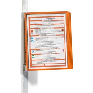 Durable Nástěnný držák na vizuální tabuli (Vario Magnet Wall 5, s 5 průhlednými tabulkami A4) oranžový, 591409 Durable Nástěnný držák na vizuální tabuli (Vario Magnet Wall 5, s 5 průhlednými tabulkami A4) oranžový, 591409
