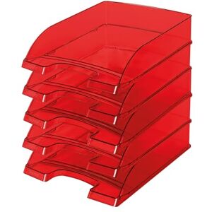 Leitz Dopisní koš, A4, balení po 5, průhledná červená, Plus, 52260028 Leitz Dopisní koš, A4, balení po 5, průhledná červená, Plus, 52260028