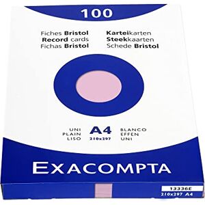 Exacompta Balení 13336E (se 100 kartotékovými kartami, neděrované DIN A4, 210 x 297 mm, 205 g, čisté, ideální pro školu) 1 balení růžové Exacompta Balení 13336E (se 100 kartotékovými kartami, neděrované DIN A4, 210 x 297 mm, 205 g, čisté, ideální pro školu) 1 balení růžové