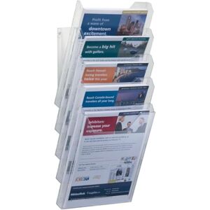 Durable Dávkovač na prospekty Combiboxx A4 sada XL, 5 přihrádek, na stůl a stěnu, transparentní, 858619 Durable Dávkovač na prospekty Combiboxx A4 sada XL, 5 přihrádek, na stůl a stěnu, transparentní, 858619