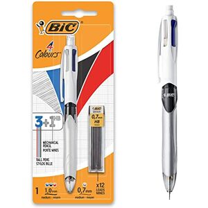 BIC Sada 4 barevných kuličkových per, 4 barvy 3+1HB, s tužkou, balení po 1 kusu, vč. 12 náplní tužek, ideální do kanceláře, domácí kanceláře nebo školy BIC Sada 4 barevných kuličkových per, 4 barvy 3+1HB, s tužkou, balení po 1 kusu, vč. 12 náplní tužek, ideální do kanceláře, domácí kanceláře nebo školy