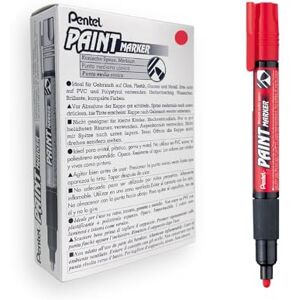 Pentel MMP20-BO Permanent-Marker 2,0 mm Rundspitze Lackmarker, 12 Stück, rot Pentel MMP20-BO Permanent-Marker 2,0 mm Rundspitze Lackmarker, 12 Stück, rot