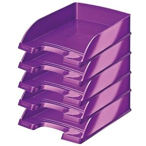 Leitz Koš na dopisy, A4, balení po 5, fialová, série WOW, 52263062 Leitz Koš na dopisy, A4, balení po 5, fialová, série WOW, 52263062