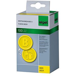 Sigel WM004 žetky žetony / zástavní značky pivo, žluté, 100 kusů, Ø 25 mm, ze stabilního plastu, opakovaně použitelné Sigel WM004 žetky žetony / zástavní značky pivo, žluté, 100 kusů, Ø 25 mm, ze stabilního plastu, opakovaně použitelné