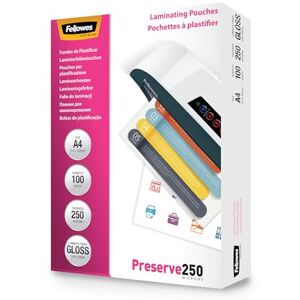 Fellowes Laminovací fólie A4, 250 mikronů (2 x 250 mic), laminovací fólie s lesklou povrchovou úpravou, velmi silné, 100 kusů Fellowes Laminovací fólie A4, 250 mikronů (2 x 250 mic), laminovací fólie s lesklou povrchovou úpravou, velmi silné, 100 kusů