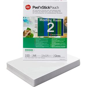 GBC Samolepicí laminovací fólie A4 125 mic, Peel'nStick, robustní laminovací kapsy v balení po 100 kusech, lesklé, průhledné, ideální do kanceláře a školy, 3747243 GBC Samolepicí laminovací fólie A4 125 mic, Peel'nStick, robustní laminovací kapsy v balení po 100 kusech, lesklé, průhledné, ideální do kanceláře a školy, 3747243
