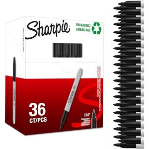 Sharpie Permanentní popisovač popisovače s jemným hrotem černý inkoust 36 kusů tržní sada Sharpie Permanentní popisovač popisovače s jemným hrotem černý inkoust 36 kusů tržní sada