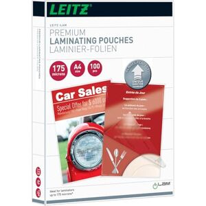 Leitz laminovací fólie A4 175 mic, laminovací fólie v prémiové kvalitě v balení po 100, lesklé, průhledné, zjednodušené vkládání díky UDT, iLAM, 74830000 Leitz laminovací fólie A4 175 mic, laminovací fólie v prémiové kvalitě v balení po 100, lesklé, průhledné, zjednodušené vkládání díky UDT, iLAM, 74830000