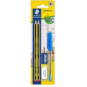 Staedtler Studentská sada se 2 tužkami Noris 120 Made from Upcycled Wood ve stupni tvrdosti HB, 1 x kuličkové pero Stick modré, 1 x pravítko 15 cm, 1 x guma a 1 x ořezávátko, 120SET BKD Staedtler Studentská sada se 2 tužkami Noris 120 Made from Upcycled Wood ve stupni tvrdosti HB, 1 x kuličkové pero Stick modré, 1 x pravítko 15 cm, 1 x guma a 1 x ořezávátko, 120SET BKD