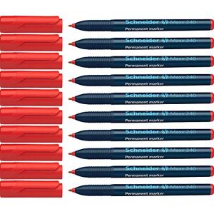 Schneider Maxx 240 permanentní značkovač s kulatým hrotem (Cap-Off-Ink, tloušťka linky 1 2 mm) balení 10 ks červená Schneider Maxx 240 permanentní značkovač s kulatým hrotem (Cap-Off-Ink, tloušťka linky 1 2 mm) balení 10 ks červená