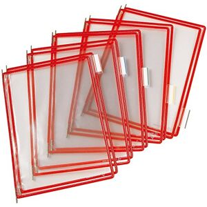 Djois Tarifold 114003 A4 PVC-Taschen mit Zapfen für Wanddisplayset und Dokumentenablage aus Metall, rot, 10 Taschen Djois Tarifold 114003 A4 PVC-Taschen mit Zapfen für Wanddisplayset und Dokumentenablage aus Metall, rot, 10 Taschen