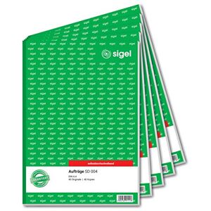 Sigel SD004/5 Kniha objednávek A4, 2 x 40 listů, propisující, balení po 5 kusech, z udržitelného papíru Sigel SD004/5 Kniha objednávek A4, 2 x 40 listů, propisující, balení po 5 kusech, z udržitelného papíru